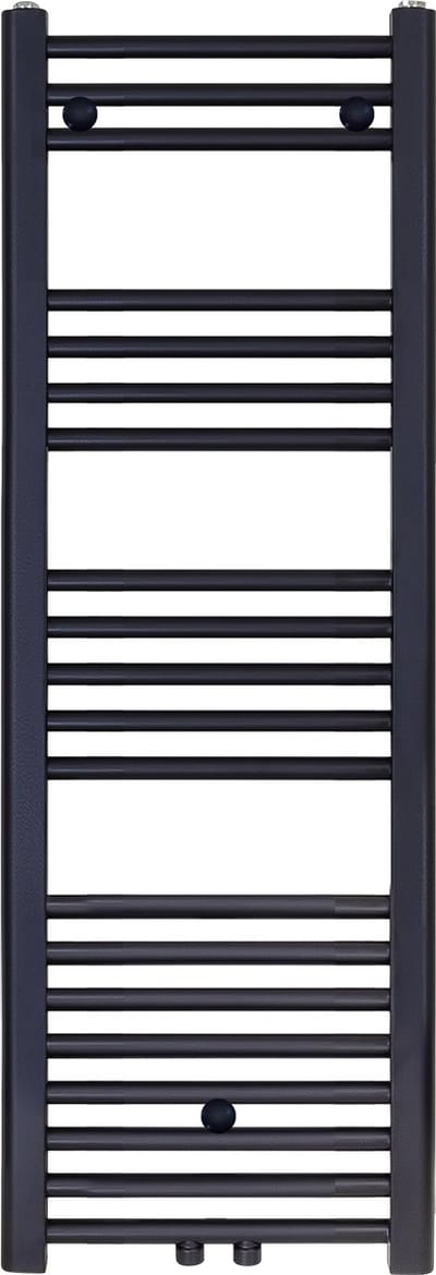 Klea Handdoekradiator Middenaansluiting 1200x400cm 458 Watt Geborsteld Mat Zwart