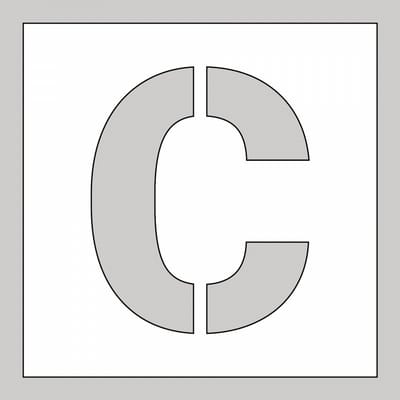 Spuitsjabloon letter C - dibond 500 x 500 mm