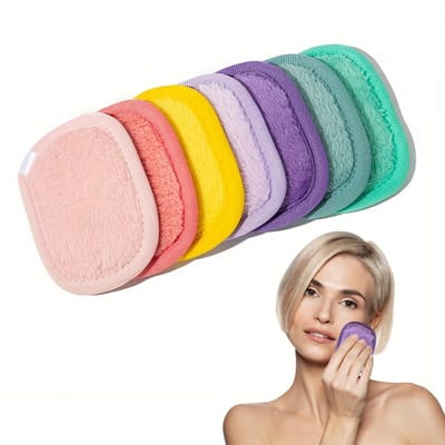 Dailygoods- Make-uppads wasbaar - 7 stuks - herbruikbare wattenschijfjes - flanellen microvezel - huidvriendelijk - ecologisch en zacht - Wattenpads