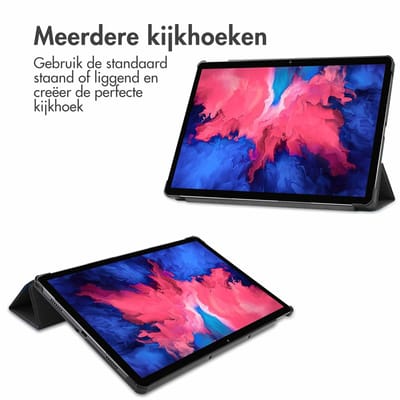 imoshion Tablet Hoes - Geschikt voor Lenovo Tab P11/Lenovo Tab P11 Plus - Trifold Bookcase - Zwart