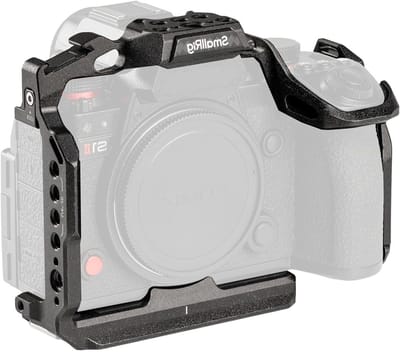 Camera cage voor Panasonic S1R II/S1 II/S1 IIE met snelontgrendelingsplaat, coldshoe en schroefgaten voor stabiliteit en accessoires