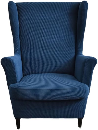 1x Stoelhoezen - elastisch & vlekbestendig - voor leunstoel en oorfauteuil - woonkamer decoratie - Marineblauw
