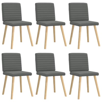 vidaXL - Eetkamerstoelen - 6 - st - stof - donkergrijs