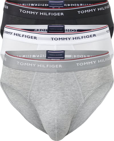 Tommy Hilfiger slips (3-pack) - heren slips zonder gulp - wit - zwart - grijs