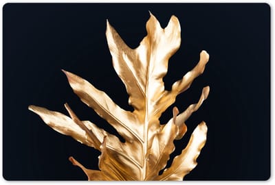 Placemats 45x30 cm - Placemat kunststof - 1 stuk - Bladeren - Goud - Herfst - Natuur - Luxe - Borden onderleggers - Decoratie voor op tafel - Keuken tafeldecoratie accessoires - Vinyl onderlegger - Tafelversiering