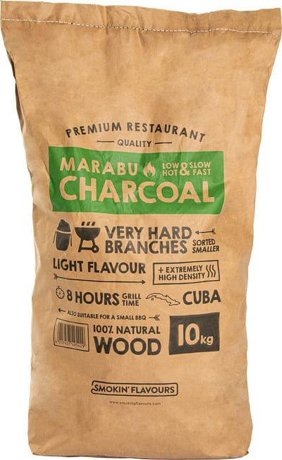 Smokin’ Flavours Marabu Houtskool – 10 kg – Neutrale Cubaanse houtskool – Lange brandduur & hoge hitte
