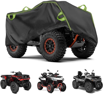 Quad Afdekzeil - ATV Hoes - Voertuig Beschermen - Dubbelzijdig Bruikbaar - XXXL 210D - Zwart/Zilver