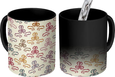 Magische Mok - Foto op Warmte Mokken - Koffiemok - Strik - Patronen - Geboorte - Magic Mok - Beker - 350 ML - Theemok