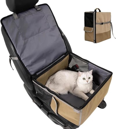 Hondenstoel Auto - Huisdier Stoel - Veilig Reizen - Ademend Mesh - 45 x 42 x 3 cm - Grijs