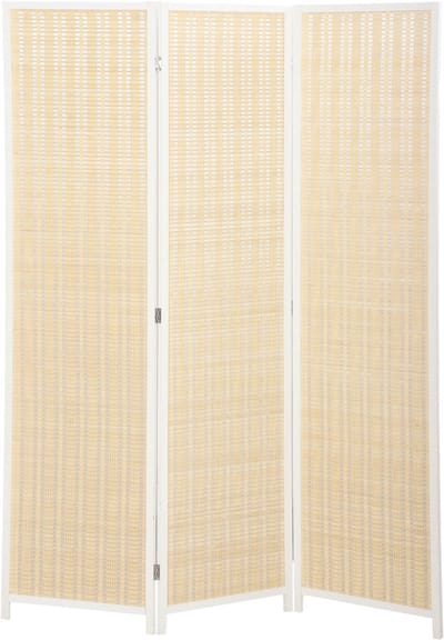 HOMCOM Kamerscherm - Bamboe - 135x1,7x180cm - Wit