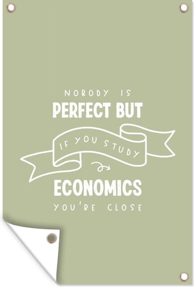 Muurdecoratie Economie - Onderwijs - Opleiding - Leren - 120x180 cm - Tuinposter - Tuindoek