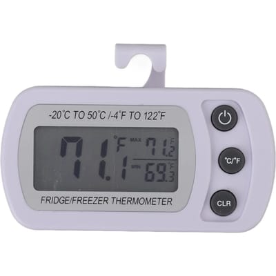Koelkast Thermometer Geheugenfunctie ABS Behuizing Wit graden C graden F Schakelbaar Klein Compact Digitaal gray