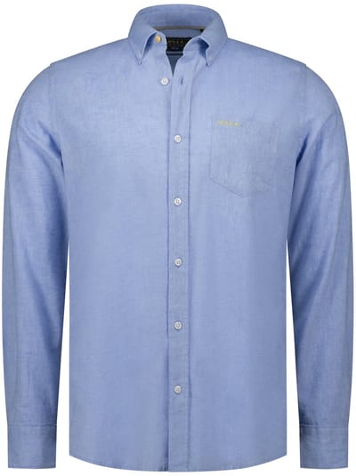 NZA - Heren hemd - Maat 3XL - Mannen - blauw - Vlas of linnen