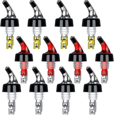 Automatische Doseerfles Pourer - Snelle Shot Maat Pourer voor Dranken, Wijn en Cocktails - 30ml/1oz (12-Pack) voor Thuisbar en Feestjes