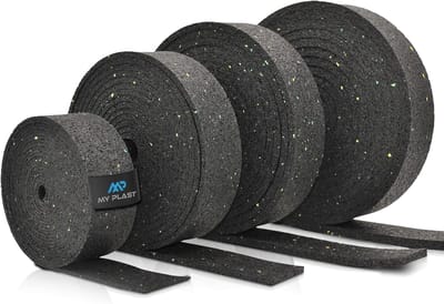 Terrastegels Rol - Rubber Granulaat Onderleg - Buiten Vloeren - Waterbestendig Weerbestendig - 3mm Dikte - Zwart