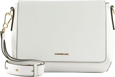 MANDARINA DUCK Leren Schoudertas Luna Shoulder Bag With Flap Optical White Wit