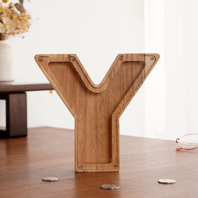 Spaarpot voor Kinderen, Grote Gepersonaliseerde Houten Letter Spaarpot, Alfabet Letter Spaarpotten, Geldbesparingsdoos