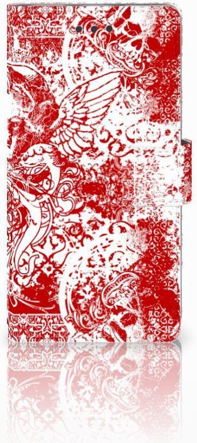 Telefoonhoesje met Naam Huawei Ascend P8 Lite Angel Skull Rood