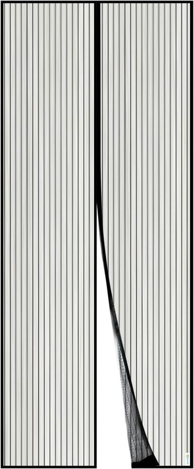 Magnetisch horgordijn, 80 x 220 cm, horgordijn, hor, zwart, insecten, magnetische hor, horgordijn, zwarte hor