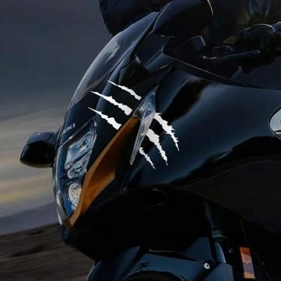 2 PIÈCES Autocollants Griffe de Monstre Moto Rayure Rayée Vinyle Autocollant Marqueur Réfléchissant Étanche Accessoires Décoration Auto