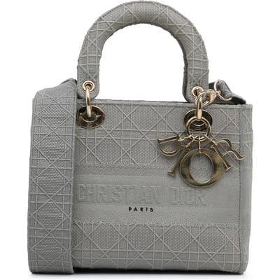 Dior Caro Mini Tas Grijs Geïnspireerd Katoen