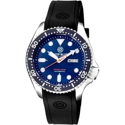 Deep Blue Watches MILBLKSLUESIL Heren Horloge Automatic 44mm 300M