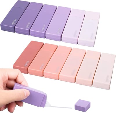 Set van 12 Kleurige Gradient Correctietapes - Mini Correctietape voor School, Kantoor en Creatieve Projecten, Ideaal voor Kinderen en Studenten