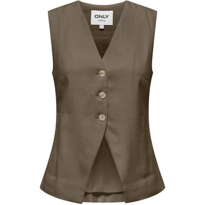 Only groene dames vest   V-hals   Regular fit   Knoopsluiting   Duurzaam   Mouwloos Groen 34