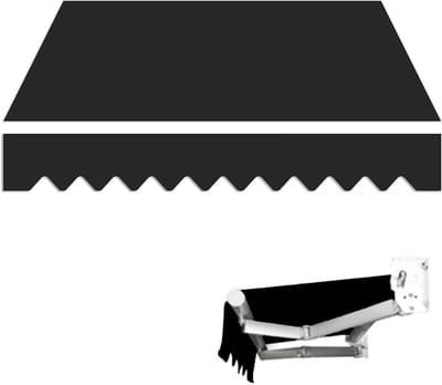 Vervangende Luifelstof - Zonnescherm Stoffering - Buitenruimte Beschermen - UV-Bestendig Polyester - 6x1.5m - Grijs