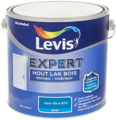 Levis - Expert Hout Lak Binnen Satin Mix - Clear Blue B70 - Mengverf - 2,5 L