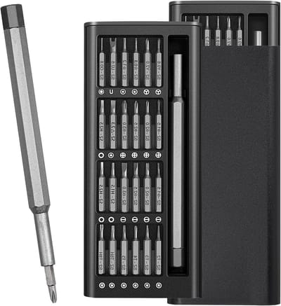 Kleine Precisieschroevendraaierset met 24 Onderdelen, Magnetisch en Professioneel, Ideaal voor Telefoons, Brillen, Elektronica en Computers