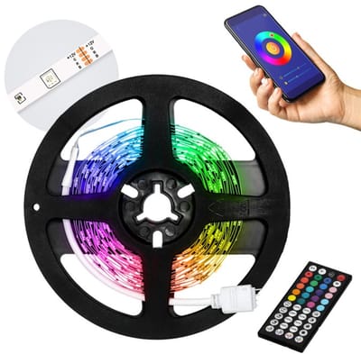 Kobi LEDstrip 5m RGB+CCT IP20 - Compleet met App en Afstandsbediening | Geen fitting | 13 watt | 15.000 Branduren