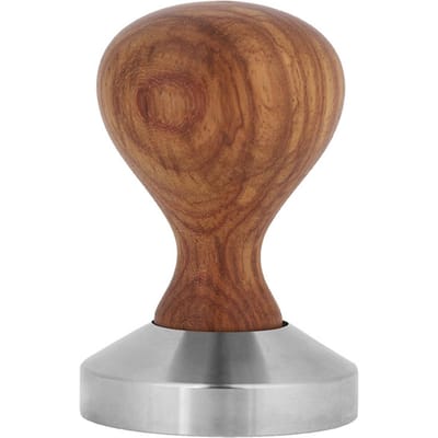 Praktische Palissander Houten Handvat Koffie Tamper Espresso Poeder Platte Pers Hamer (51 mm) brown