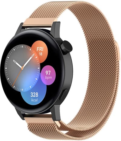 Strap-it Luxe Milanese bandje - geschikt voor Huawei Watch GT 2 42mm / GT 3 42mm / GT 3 Pro 43mm - rosé goud