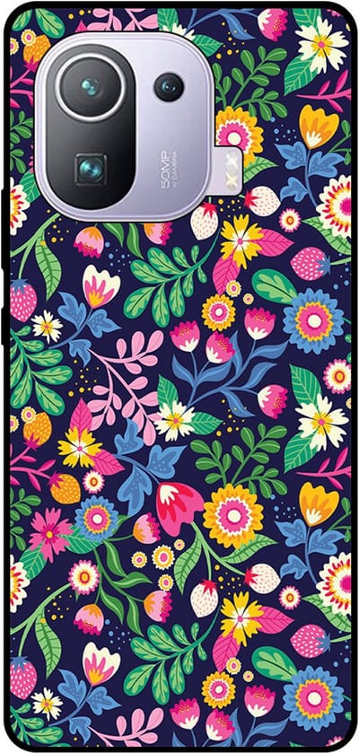 Smartphonica Telefoonhoesje Geschikt voor Xiaomi Mi 11 Pro met bloemen opdruk - TPU backcover case flower design geschikt voor Xiaomi Mi 11 Pro