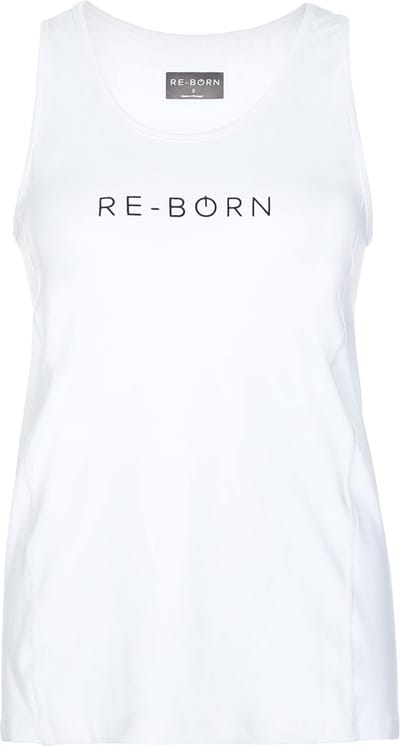 Re-Born - Sportkleding - Sporttop - Sport hemdje - Tanktop - Langere top - Sneldrogende top - Fitness top - Tennis top - Padel - Yogatop - Hardlopen - Dames - Wit - Maat S