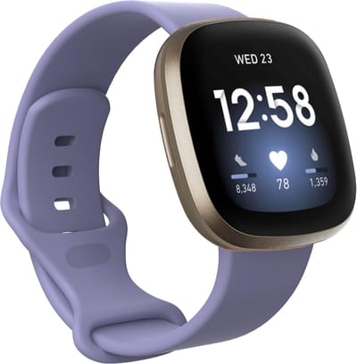 Bandje geschikt voor Fitbit Versa 3 - Maat L - Polsband - Horlogebandje - Siliconen - Lila
