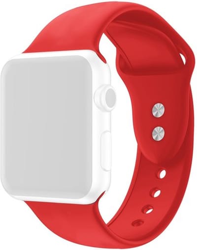 By Qubix - Geschikt voor Apple Watch bandje - Siliconen sportbandje - Rood - Dubbele druksluiting - Geschikt voor Apple Watch 44mm / 45mm / 46mm / 49mm (Ultra 1,2 en 3) - siliconen sport bandje - smartwatchbandje
