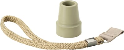 Beige stokdop met polsbandje voor wandelstok - 19 mm - Personaliseer je wandelstok - Wandelstokdop / Dop voor wandelstok / Stokdop