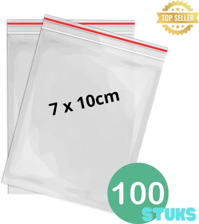 Gripzakje 70x 100mm - 100 stuks - 50my dikte - Transparant - Gripsluiting - Druksluiting - Sluitgripzakje - Hersluitbaar gripzakje