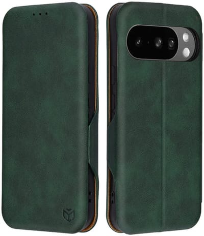 Hoesje geschikt voor Google Pixel 10 Pro XL - Techsuit Safe+ Book Wallet Case - Donkergroen