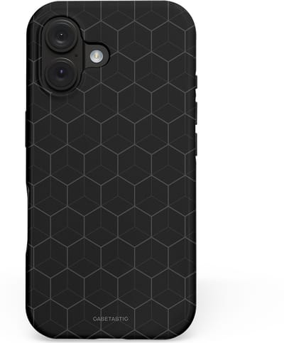 Casetastic hoesje geschikt voor Apple iPhone 16 - MagSafe - Dubbellaagse bescherming - Hexago - Fashion Case - Zwart