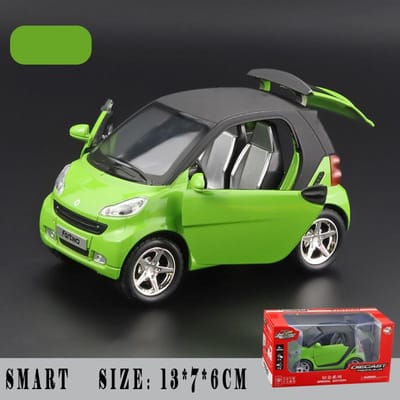 1:32 Mercedes Benz Smart Fortwo Micro Stadsauto Legering Metaal Diecast Model Auto Geluid & Licht Terugtrek Speelgoed Verzamelingen Hobby Cadeau
