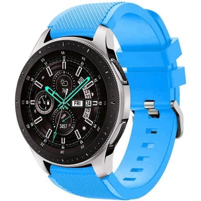 Strap-it Siliconen smartwatch bandje - geschikt voor Samsung Galaxy Watch 1 46mm / Galaxy Watch 3 45mm / Gear S3 Classic & Frontier - lichtblauw