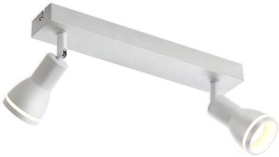 NETTLIFE Opbouwspot GU10 - L 30cm - wit - 2-Lichts - rechthoekig - Moderne Plafondlamp - 355° draaibaar Plafondspot - creatief ontwerp Lampkap - voor Slaafkamer | Kantoor | Woonkamer - Max.25W-excl. lichtbron