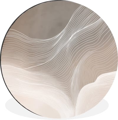WallCircle - Wandcirkel - Muurcirkel - Golvende lijnen - Luchtstromen - Harmonieus - Aluminium - Dibond - 30x30 cm - Binnen en Buiten