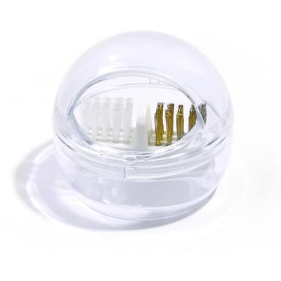 Brosse de nettoyage pour tête de vernis à ongles, étui de nettoyage amovible pour tête de vernis à ongles blanc