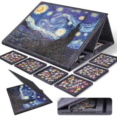 Puzzelbord met 6 Lades - 1000 Stukjes - Puzzeltafel met Opbergsysteem - Puzzelmat - Portapuzzle - Puzzelplaat - Puzzelplank