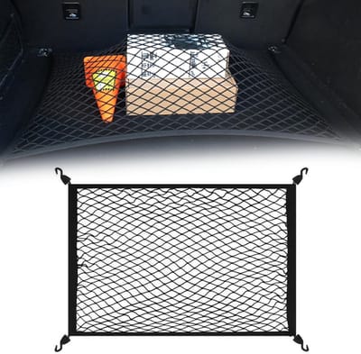 Octav8® Bagagenet - Kofferbaknet - Aanhangernet - Uitbreidbaar tot 200 x 110 cm - Inclusief 4 haken