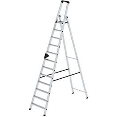 Munk vouwladder - aluminium - enkelzijdige toegang - geribbelde treden, tot 150 kg - nivello ladderschoenen - 12 treden